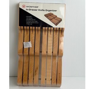 New Wusthof In-Drawer Knife Organizer 14 Slot Beechwood Storage Tray